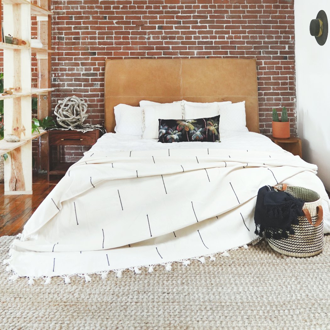 Ivory Handwoven Coverlet - HUNTEDFOX