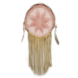 Medium Blush Pink & Suede Fringe Dreamcatcher