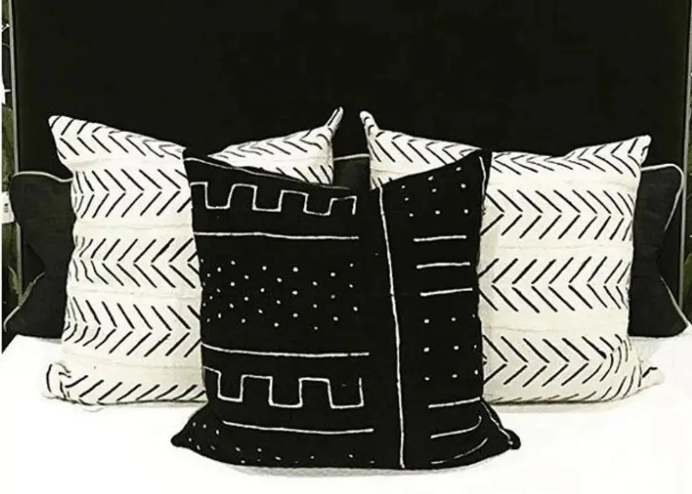Modern Boho | Black Mudcloth Pillow - HUNTEDFOX