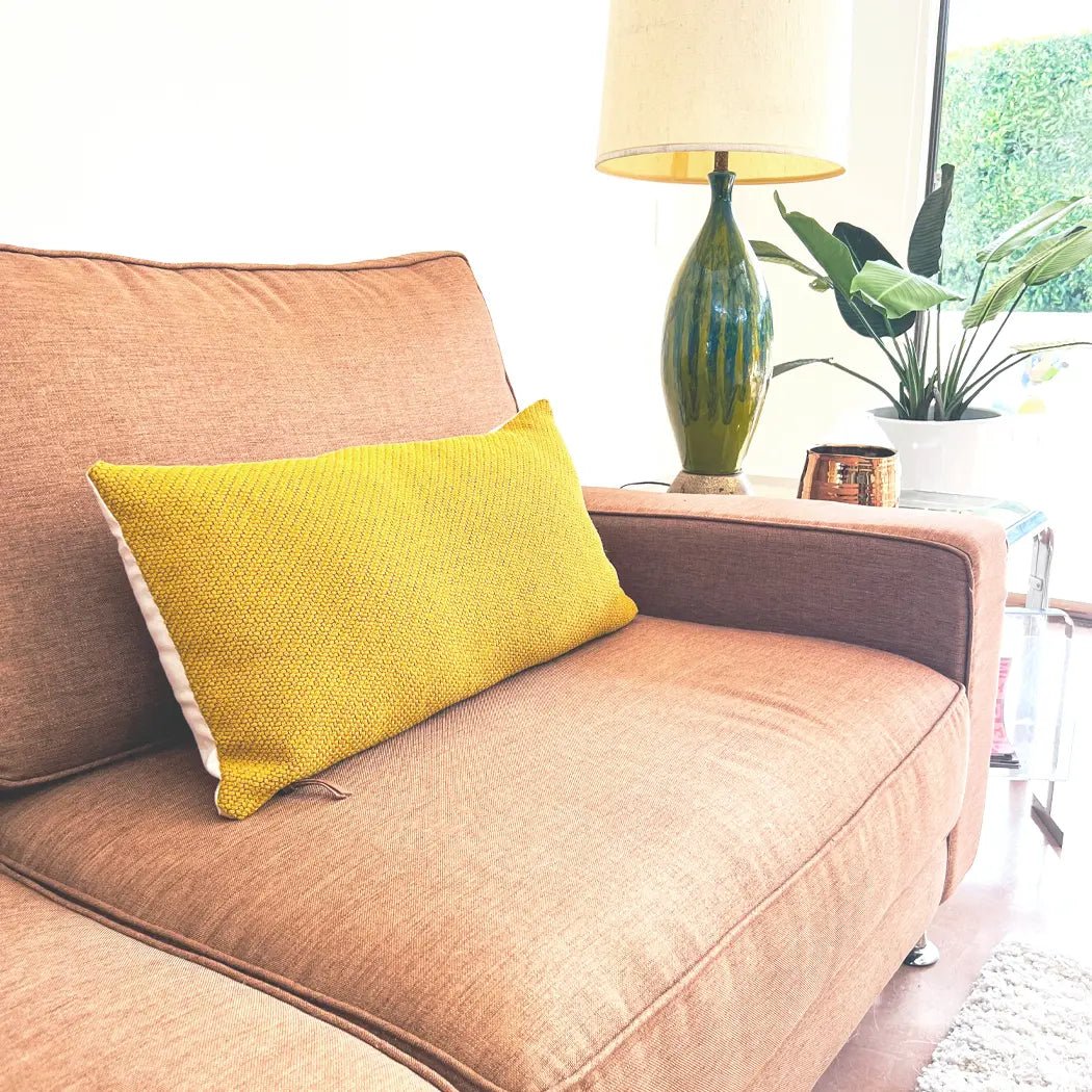 Mustard Yellow Textured Throw Pillow H U N T E D F O X
