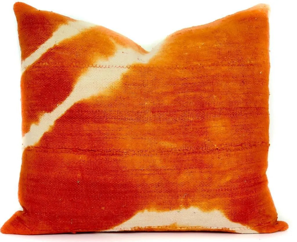 Orange African Mudcloth Accent Pillowbest decor - HUNTEDFOX