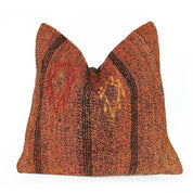 Orange Vintage Kilim Decorative Pillow – handcrafted by HUNTEDFOX in Los Angeles