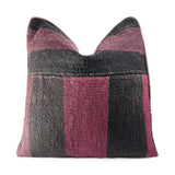 Plumb Purple and Black Striped Pillow