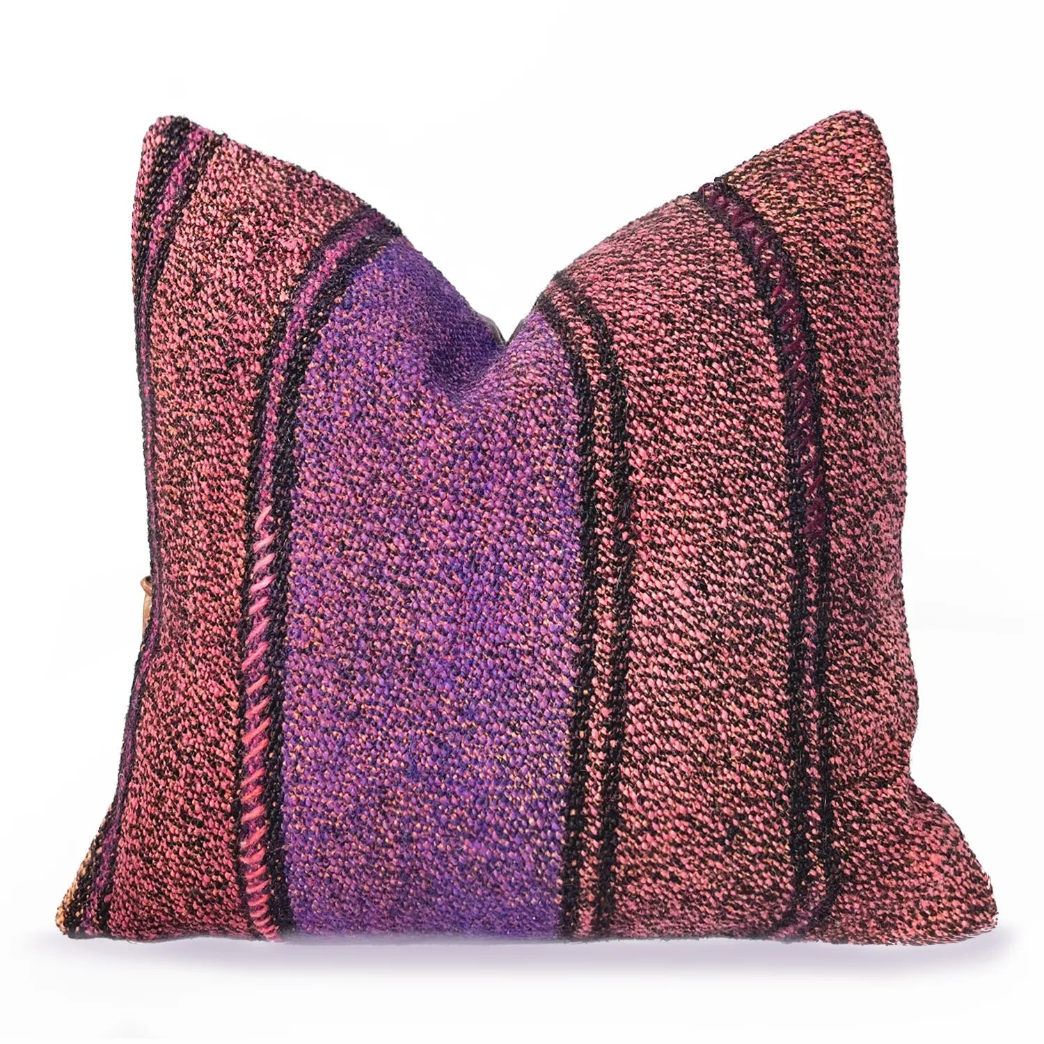 Purple Striped Accent Pillow with pink accents