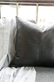 Real Leather Accent Pillow - Brown - HUNTEDFOX