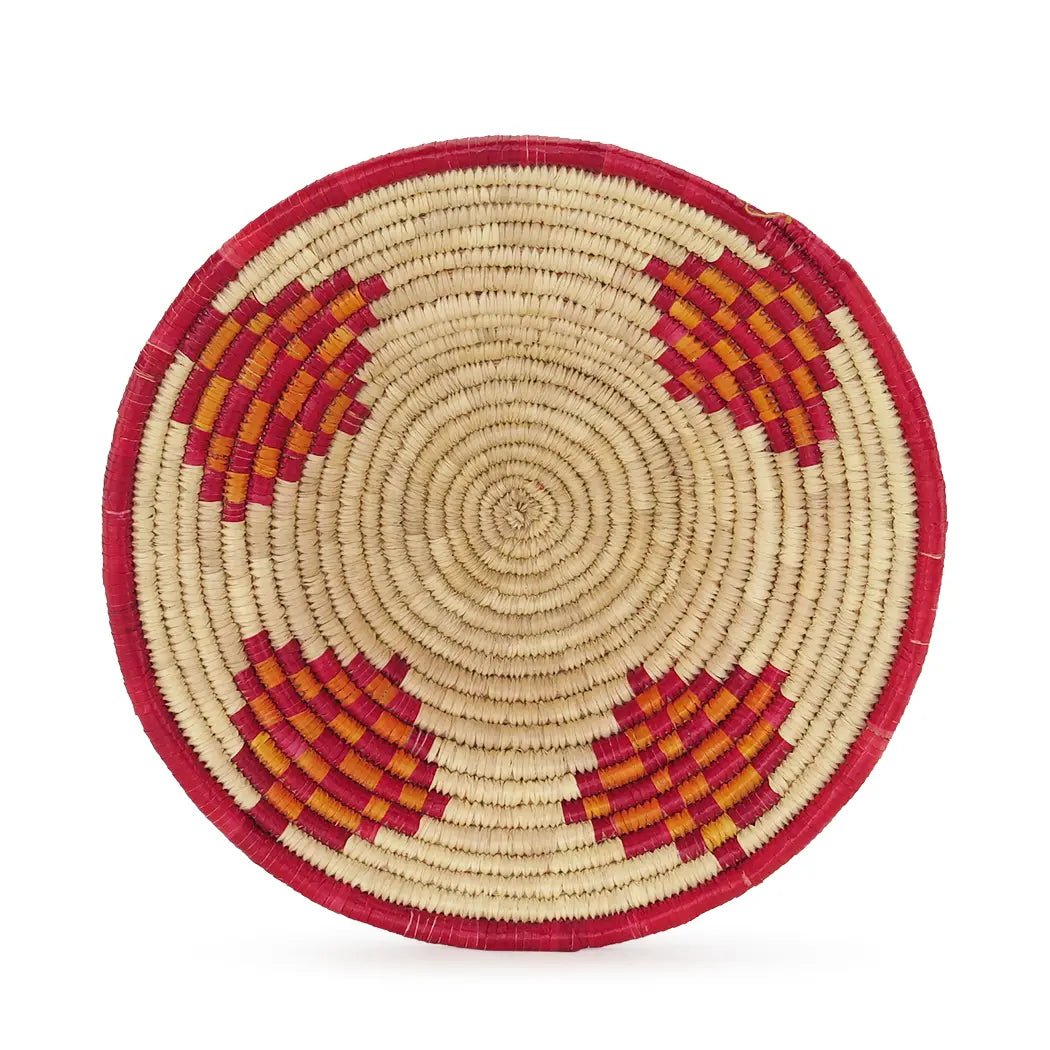 Red and Orange Natural Woven Basket H U N T E D F O X