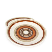 vintage brown orange white and tan striped side plate