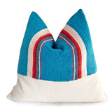 Vintage Serape Pillow  Turquoise