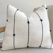 White & Black Striped Oaxacan Pillow - HUNTEDFOX