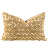 Faded Mustard Yellow Geometric Accent Pillow